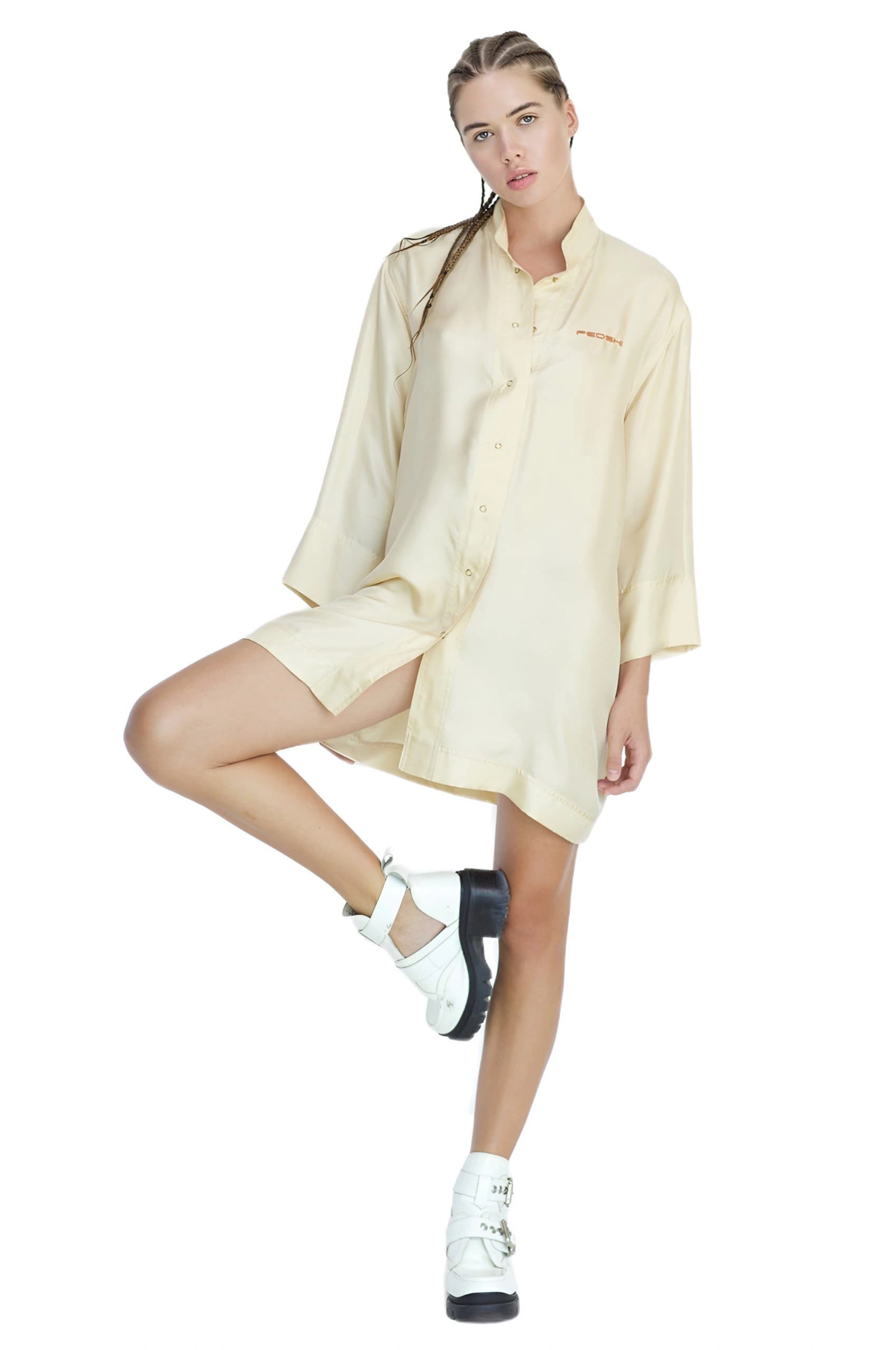 silk robe-shirt gold